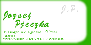 jozsef pjeczka business card